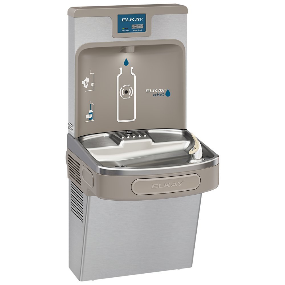 ezH2O® Bottle Filling Station & Single ADA Cooler Refrigerated Stainless Lead Reduction Quick Filter Change