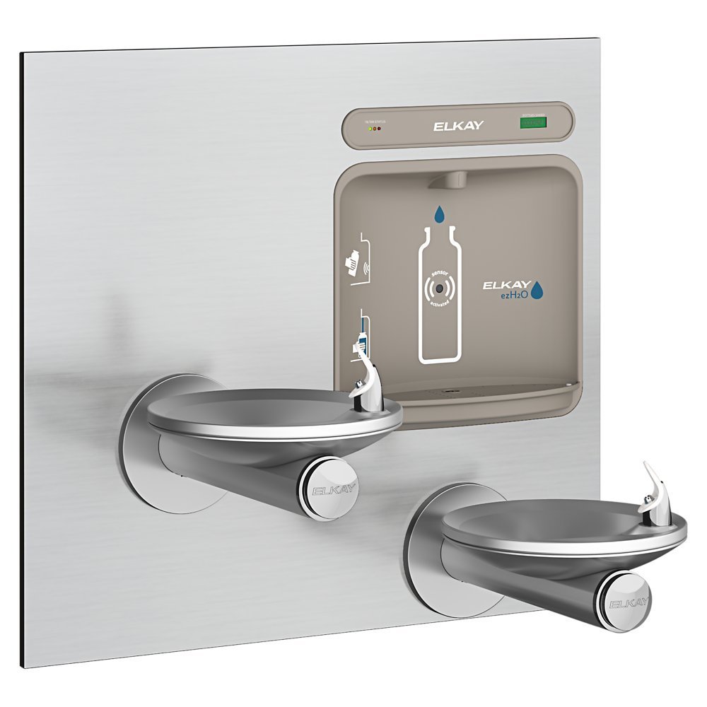 ezH2O® Bottle Filling Station with Bi-Level Integral SwirlFlo? Fountain Filtered Non-Refrigerated Stainless